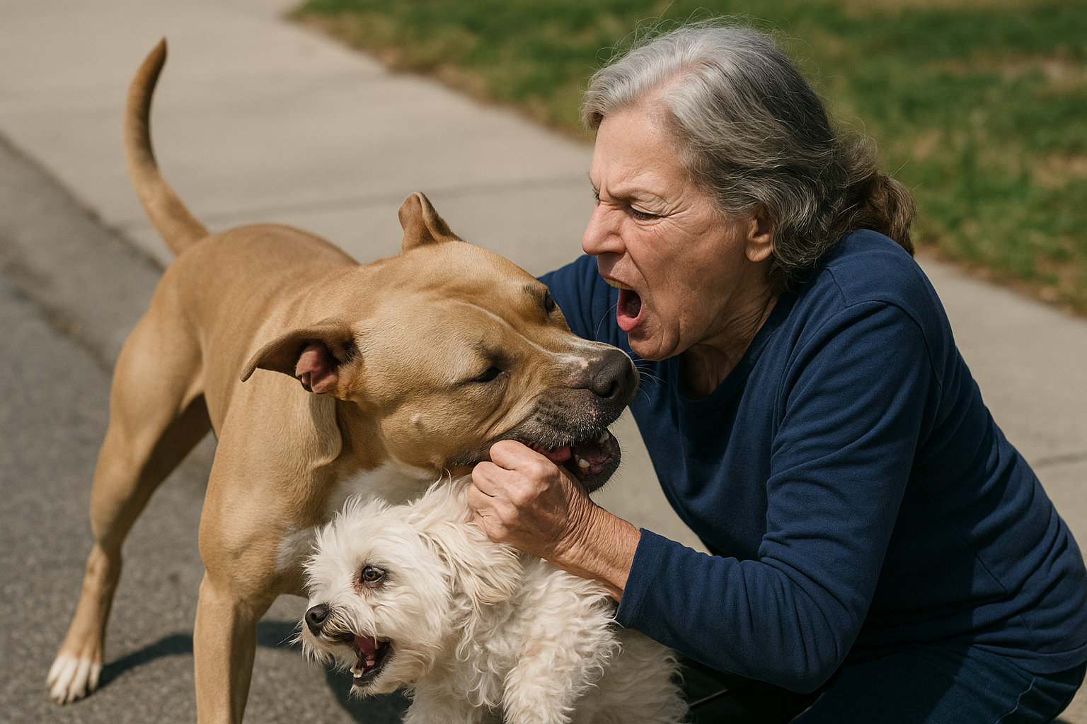 AQSHda 70 yoshli ayol itiga hujum qilgan pitbulni tishlab oldi